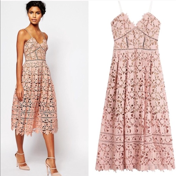 Self-Portrait Dresses & Skirts - Self-Portrait Pink Azaelea Dress Floral Crochet 4
